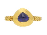 Medieval sapphire ring, circa 14th century. Hatton garden 