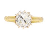 Antique old mine diamond solitaire ring, English, circa 1890. Hatton Garden