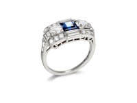Tiffany & Co. sapphire and diamond ring, American, circa 1920 30