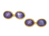 Antique star sapphire cufflinks berganza hatton garden