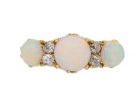 Antique opal diamond seven stone ring berganza hatton garden