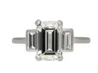 Art Deco emerald cut diamond ring, circa 1925 hatton garden