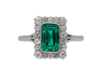 Colombian emerald and diamond cluster ring berganza hatton garden