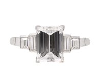 Art Deco Step Cut Diamond Ring, circa 1930. Hatton Garden