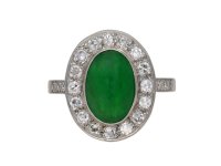 Vintage jade and diamond cluster ring berganza hatton garden