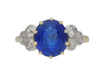 Edwardian Ceylon sapphire and diamond ring berganza hatton garden