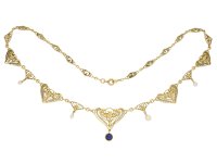 Art Nouveau sapphire and pearl necklace berganza hatton garden