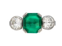 Art Deco Colombian emerald diamond ring berganza hatton garden