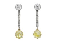 fancy yellow diamond drop earrings berganza hatton garden