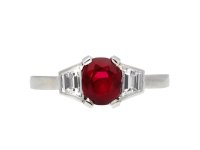 Art Deco Burmese ruby and diamond ring hatton garden