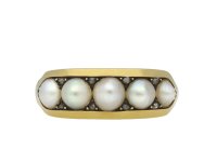 Victorian pearl five stone locket ring hatton garden