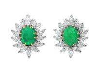 Vintage Colombian emerald diamond earrings hatton garden