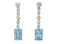 Edwardian Aquamarine and diamond drop earrings hatton garden