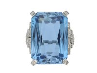 Art Deco aquamarine and diamond ring hatton garden