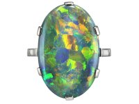 Black opal solitaire ring, circa 1930.