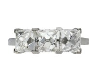 French cut diamond three stone ring, circa 1935. Hatton Garden