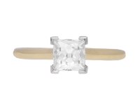 French cut diamond solitaire ring, circa 1940. Hatton Garden