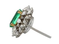 Colombian emerald and diamond cluster ring hatton garden