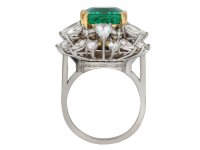 Colombian emerald and diamond cluster ring hatton garden