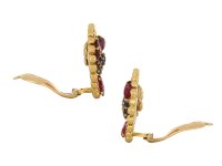 Mellerio sapphire and ruby clip earrings, French hatton garden