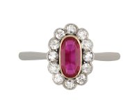 Burmese ruby and diamond coronet cluster ring hatton garden