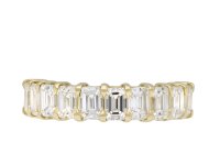 Vintage emerald cut diamond half eternity ring, circa 1960. Hatton Garden