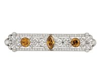 Art Deco fancy colour diamond brooch, circa 1930 hatton garden