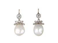 Natural pearl and diamond earrings, circa 1910 hatton garden