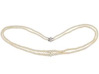 Marcus & Co. natural pearl and diamond necklace Hatton Garden