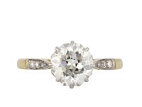 Old cut diamond flanked solitaire ring, circa 1915 hatton garden
