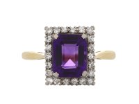 Edwardian amethyst and diamond cluster ring hatton garden