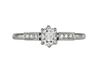 old mine diamond flanked solitaire ring. hatton garden.