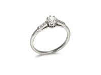 old mine diamond flanked solitaire ring. hatton garden.