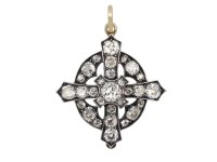 Diamond cross pendant / brooch, circa 1860 hatton garden