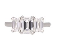 Art Deco diamond three stone ring, circa 1930. Hatton Garden
