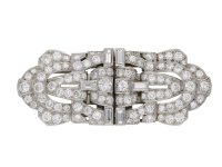 Diamond double clip platinum brooch berganza hatton garden