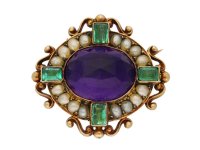 view antique amethsyt brooch Carlo Giuliano berganza hatton garden