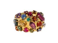 Multi stone cluster ring, circa 1950.  hatton garden