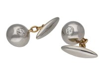 Diamond set cufflinks in platinum and gold berganza hatton garden