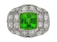antique Peridot diamond ring berganza hatton garden