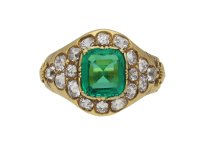 Victorian colombian emerald diamond ring berganza hatton garden