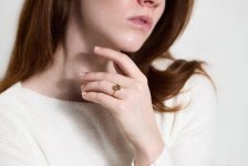 Fancy deep yellowish brown diamond ring.