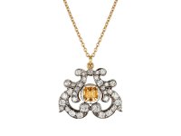 Victorian Topaz and diamond pendant, circa 1880.