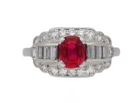 vintage Whitehouse Bros ruby diamond ring berganza hatton garden