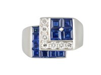 Tiffany & Co. sapphire and diamond ring, American, circa 1935.