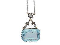 Aquamarine and diamond pendant hatton garden