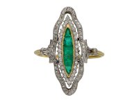 Antique emerald and diamond ring berganza hatton garden