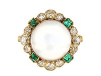 Moonstone diamond and emerald cluster ring, circa 1890 hatton garden