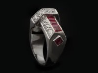 Art Deco ruby and diamond ring berganza hatton garden