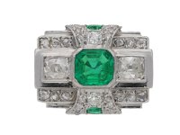 Art Deco emerald and diamond ring berganza hatton garden